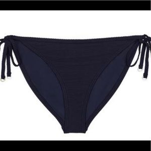 NWT -Reiss Phoenix Ribbed Bikini Bottom- Navy - Large